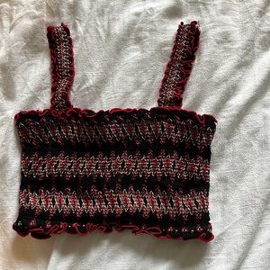 Black and red crop top